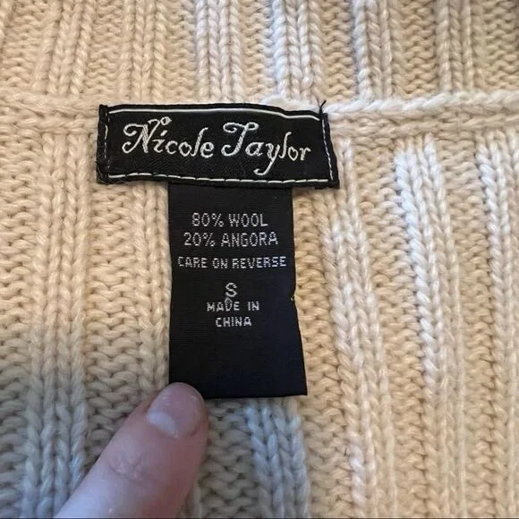 Nicole Taylor beige wool and angora button up cardigan - Picture 3 of 8
